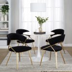 Jie Gold and Black Velvet Glam Dining Chairs (Set of 2) 15 Jie Gold and Black Velvet Glam Dining Chairs (Set of 2)