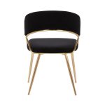 Jie Gold and Black Velvet Glam Dining Chairs (Set of 2) 23 Jie Gold and Black Velvet Glam Dining Chairs (Set of 2)