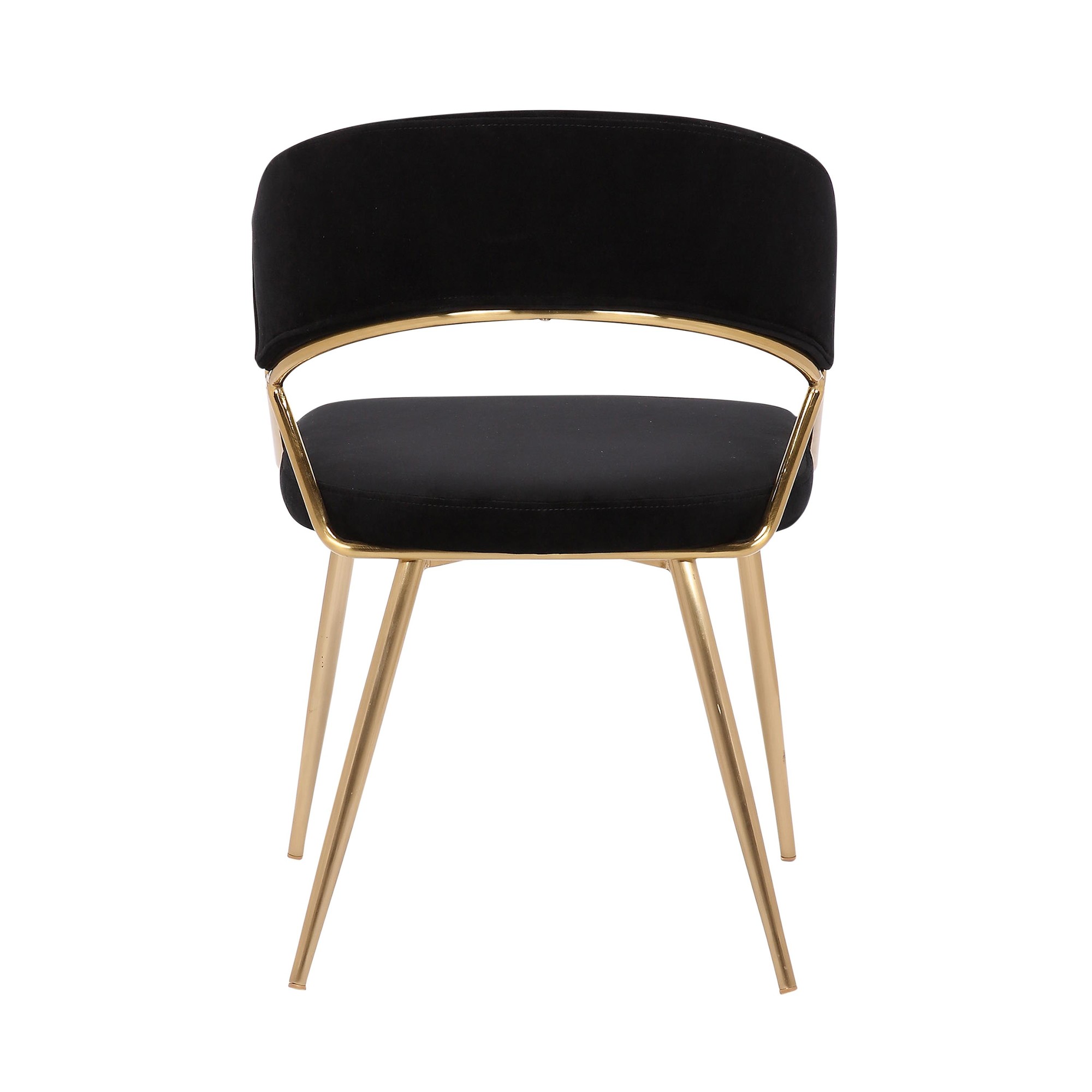 Jie Gold and Black Velvet Glam Dining Chairs (Set of 2) 9 Jie Gold and Black Velvet Glam Dining Chairs (Set of 2) - Image 9