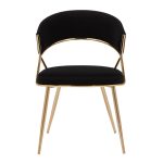 Jie Gold and Black Velvet Glam Dining Chairs (Set of 2) 24 Jie Gold and Black Velvet Glam Dining Chairs (Set of 2)