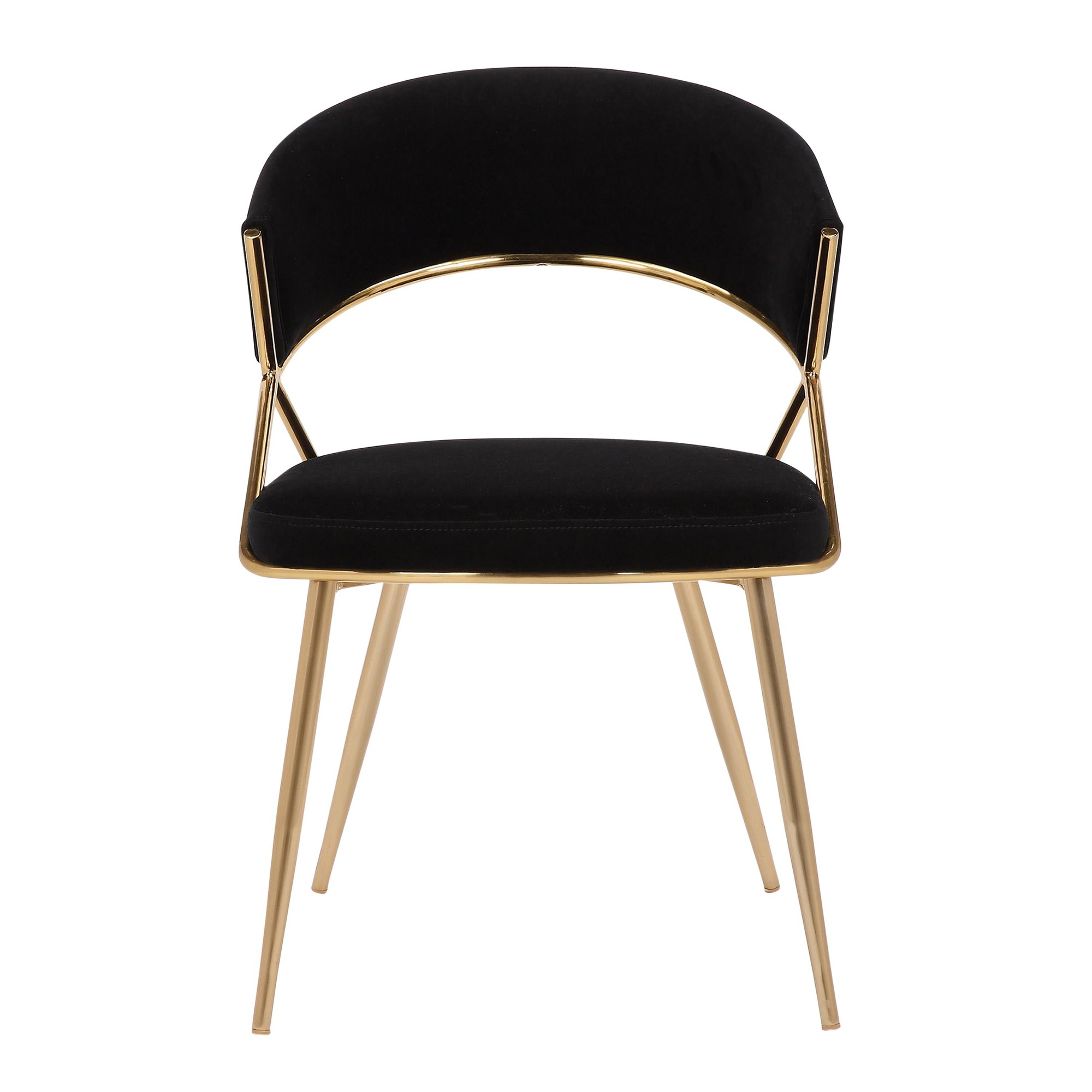 Jie Gold and Black Velvet Glam Dining Chairs (Set of 2) 10 Jie Gold and Black Velvet Glam Dining Chairs (Set of 2) - Image 10