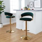 Jie Gold and Green Velvet Contemporary Swivel Barstool (Set of 2) 13 Jie Gold and Green Velvet Contemporary Swivel Barstool (Set of 2)