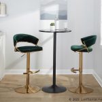 Jie Gold and Green Velvet Contemporary Swivel Barstool (Set of 2) 15 Jie Gold and Green Velvet Contemporary Swivel Barstool (Set of 2)