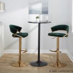Jie Gold and Green Velvet Contemporary Swivel Barstool (Set of 2) 16 Jie Gold and Green Velvet Contemporary Swivel Barstool (Set of 2)
