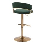 Jie Gold and Green Velvet Contemporary Swivel Barstool (Set of 2) 20 Jie Gold and Green Velvet Contemporary Swivel Barstool (Set of 2)