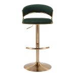 Jie Gold and Green Velvet Contemporary Swivel Barstool (Set of 2) 22 Jie Gold and Green Velvet Contemporary Swivel Barstool (Set of 2)