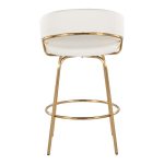 Jie Gold and White Faux Leather Contemporary Counter Stools (Set of 2) 24 Jie Gold and White Faux Leather Contemporary Counter Stools (Set of 2)