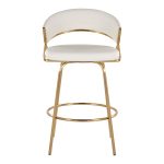 Jie Gold and White Faux Leather Contemporary Counter Stools (Set of 2) 25 Jie Gold and White Faux Leather Contemporary Counter Stools (Set of 2)