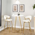 Jie Gold and White Faux Leather Contemporary Counter Stools (Set of 2) 19 Jie Gold and White Faux Leather Contemporary Counter Stools (Set of 2)
