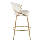 Jie Gold and White Faux Leather Contemporary Counter Stools (Set of 2) 22 Jie Gold and White Faux Leather Contemporary Counter Stools (Set of 2)