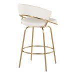 Jie Gold and White Faux Leather Contemporary Counter Stools (Set of 2) 23 Jie Gold and White Faux Leather Contemporary Counter Stools (Set of 2)
