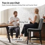 Joachim Grey Convertible Modern Dining and Counter Bar Chair 7 Joachim Grey Convertible Modern Dining and Counter Bar Chair