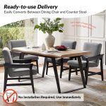 Joachim Grey Convertible Modern Dining and Counter Bar Chair 9 Joachim Grey Convertible Modern Dining and Counter Bar Chair