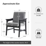 Joachim Grey Convertible Modern Dining and Counter Bar Chair 10 Joachim Grey Convertible Modern Dining and Counter Bar Chair