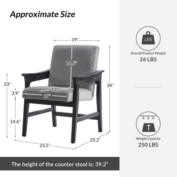 Joachim Grey Convertible Modern Dining and Counter Bar Chair 4