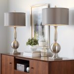 Joan Contemporary Brushed Nickel Table Lamps with Grey Shade (Set of 2) 11 Joan Contemporary Brushed Nickel Table Lamps with Grey Shade (Set of 2)