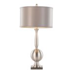 Joan Contemporary Brushed Nickel Table Lamps with Grey Shade (Set of 2) 15 Joan Contemporary Brushed Nickel Table Lamps with Grey Shade (Set of 2)