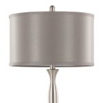 Joan Contemporary Brushed Nickel Table Lamps with Grey Shade (Set of 2) 17 Joan Contemporary Brushed Nickel Table Lamps with Grey Shade (Set of 2)