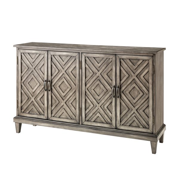 Jochen Grey Farmhouse Sideboard with Diamond Pattern Doors 1