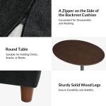 Johannes Black Chenille Modular Sectional Sofa with Round Table 8 Johannes Black Chenille Modular Sectional Sofa with Round Table