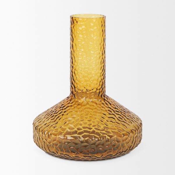 Jolene Tall Amber Glass Vase 3