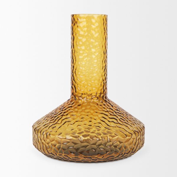 Jolene Tall Amber Glass Vase 4
