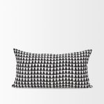 Jolie Cream w/ Black Print Linen Lumbar Decorative Pillow Cover
