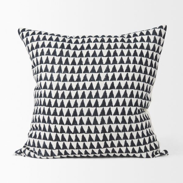 Jolie Cream w Black Print Linen Square Decorative Pillow Cover 2