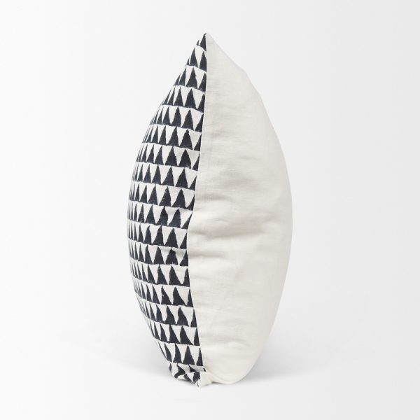 Jolie Cream w Black Print Linen Square Decorative Pillow Cover 3