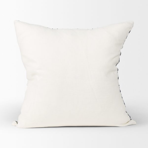 Jolie Cream w Black Print Linen Square Decorative Pillow Cover 4