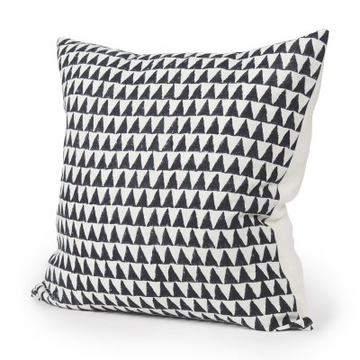 Jolie Cream w/ Black Print Linen Square Decorative Pillow Cover