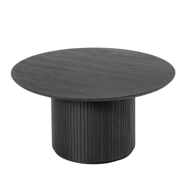 Jon Charcoal Round Slatted Base Modern Coffee Table