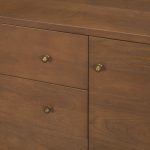 Jonan Medium Brown Wood w/ Dark Aged Brass 2 Door 3 Drawer Sideboard