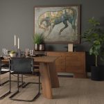 Jonan Medium Brown Wood w/ Dark Aged Brass 2 Door 3 Drawer Sideboard