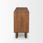 Jonan Medium Brown Wood w/ Dark Aged Brass 2 Door 3 Drawer Sideboard