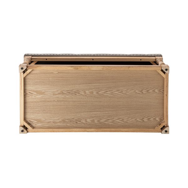 Jordan Button Tufted Rectangular Farmhouse Storage Cocktail Ottoman 4