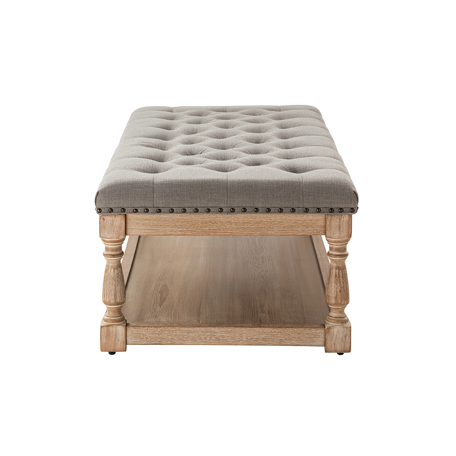Jordan Grey Farmhouse Button Tufted Rectangular Storage Ottoman 4 Jordan Grey Farmhouse Button Tufted Rectangular Storage Ottoman - Image 4