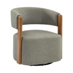 Jordan Grey Mid-Century Modern Swivel Barrel Chair 6 Jordan Grey Mid-Century Modern Swivel Barrel Chair