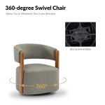 Jordan Grey Mid-Century Modern Swivel Barrel Chair 8 Jordan Grey Mid-Century Modern Swivel Barrel Chair