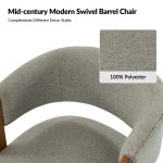 Jordan Grey Mid-Century Modern Swivel Barrel Chair 9 Jordan Grey Mid-Century Modern Swivel Barrel Chair