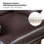 Jorge Brown Vegan Leather Nailhead Trim Accent Armchair