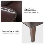 Jorge Brown Vegan Leather Nailhead Trim Accent Armchair