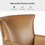 Jorge Camel Vegan Leather Nailhead Trim Accent Armchair
