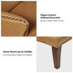 Jorge Camel Vegan Leather Nailhead Trim Accent Armchair