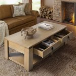 Jorge Natural Wood Farmhouse Modern 4-Drawer Coffee Table