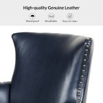 Jorge Navy Vegan Leather Nailhead Trim Accent Armchair