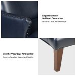 Jorge Navy Vegan Leather Nailhead Trim Accent Armchair