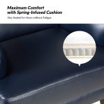 Jorge Navy Vegan Leather Nailhead Trim Accent Armchair
