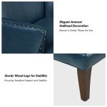 Jorge Turquoise Vegan Leather Nailhead Trim Accent Armchair