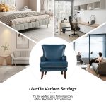 Jorge Turquoise Vegan Leather Nailhead Trim Accent Armchair